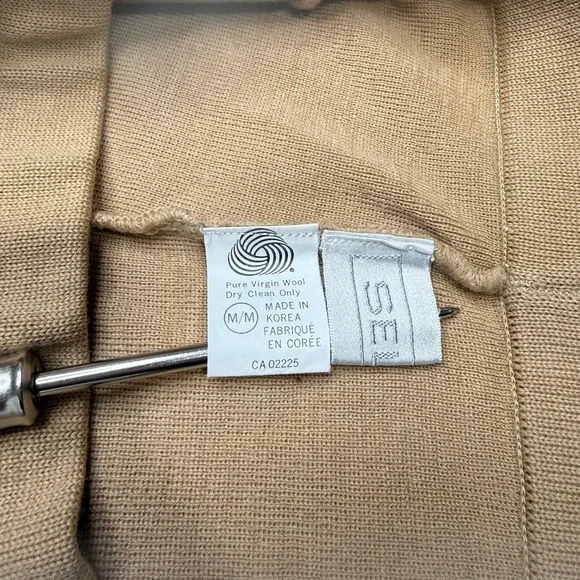 SELINA CANADA TAN 100% WOOL KNIT FLARED SKIRT ELASTIC WAIST - Picture 11 of 11